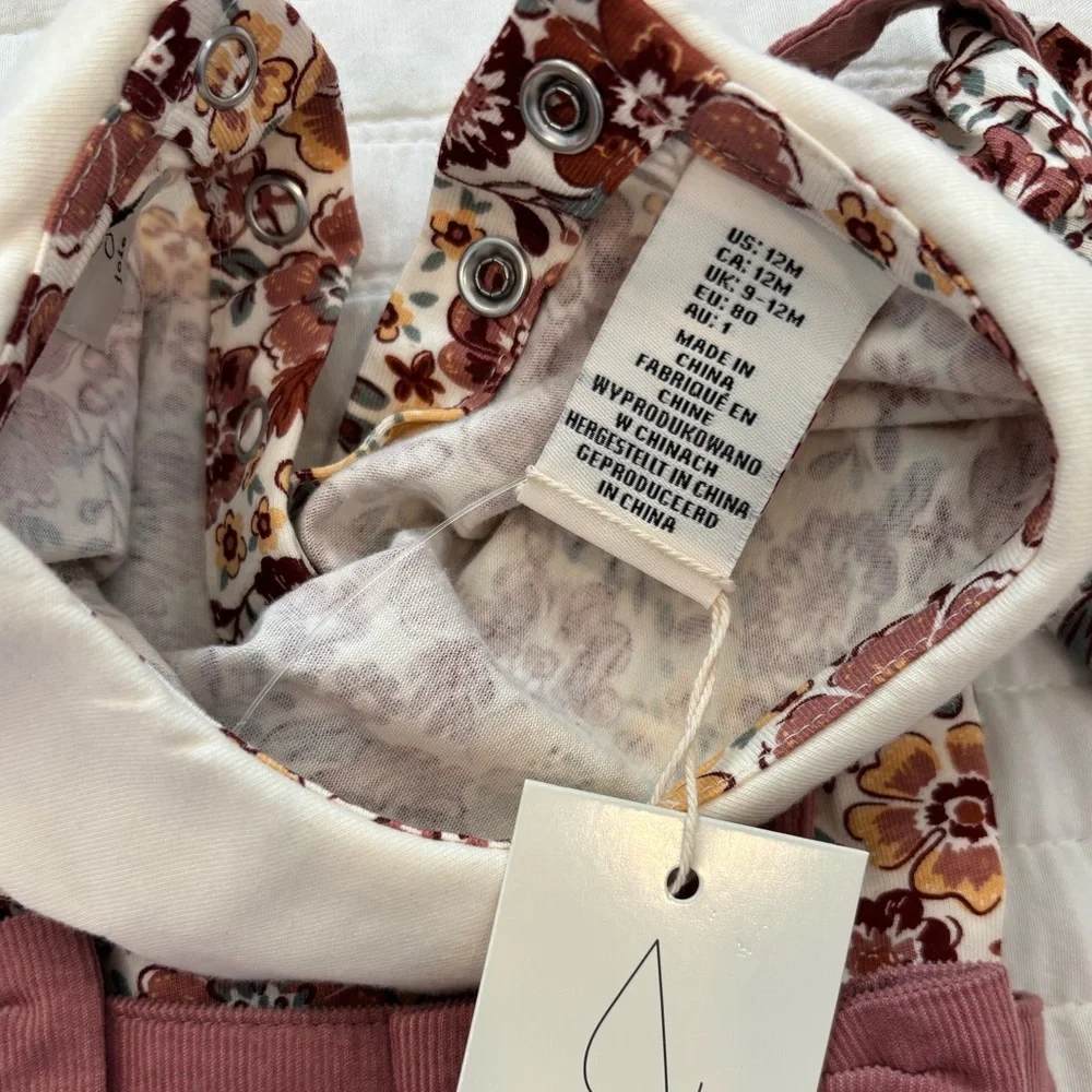 NWT Joie 2 Piece Corduroy Dress & Floral Shirt 12M - Picture 3 of 6